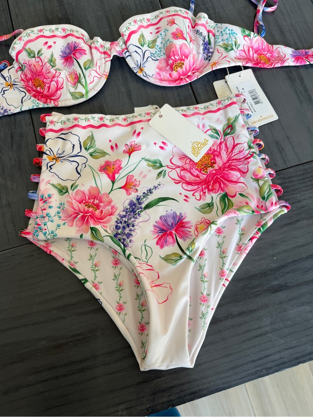 Agua Bendita Floral Bikini Set Size M NWT - Picture 3 of 9